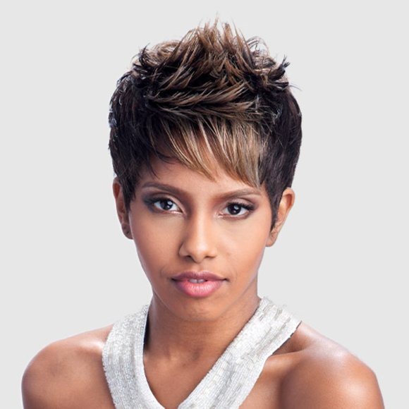 Moby Vanessa Hair Full Wig Adjustable Fashion Short Pixie Cut Layers Black Women - Picture 1 of 5